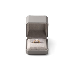 FANXI Custom Grey PU Leather Velvet Ring Box