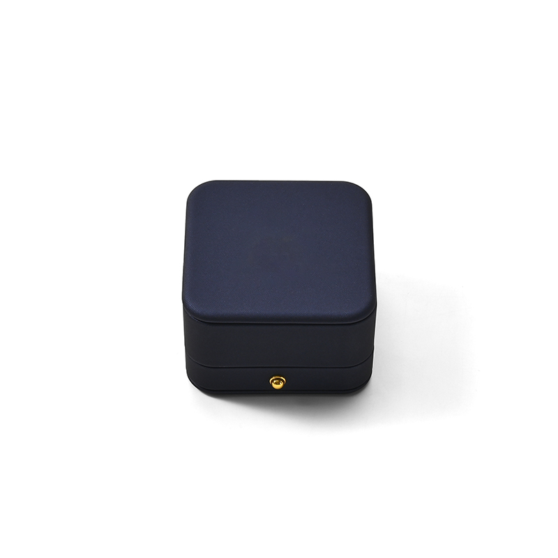 FANXI Custom Blue Microfiber Leatherette Paper Ring Box