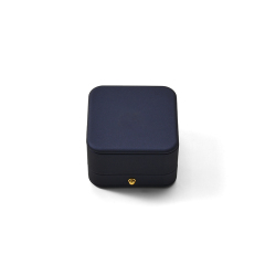 FANXI Custom Blue Microfiber Leatherette Paper Ring Box