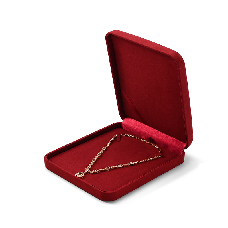 FANXI Custom Red Full Microfiber Big Necklace Box