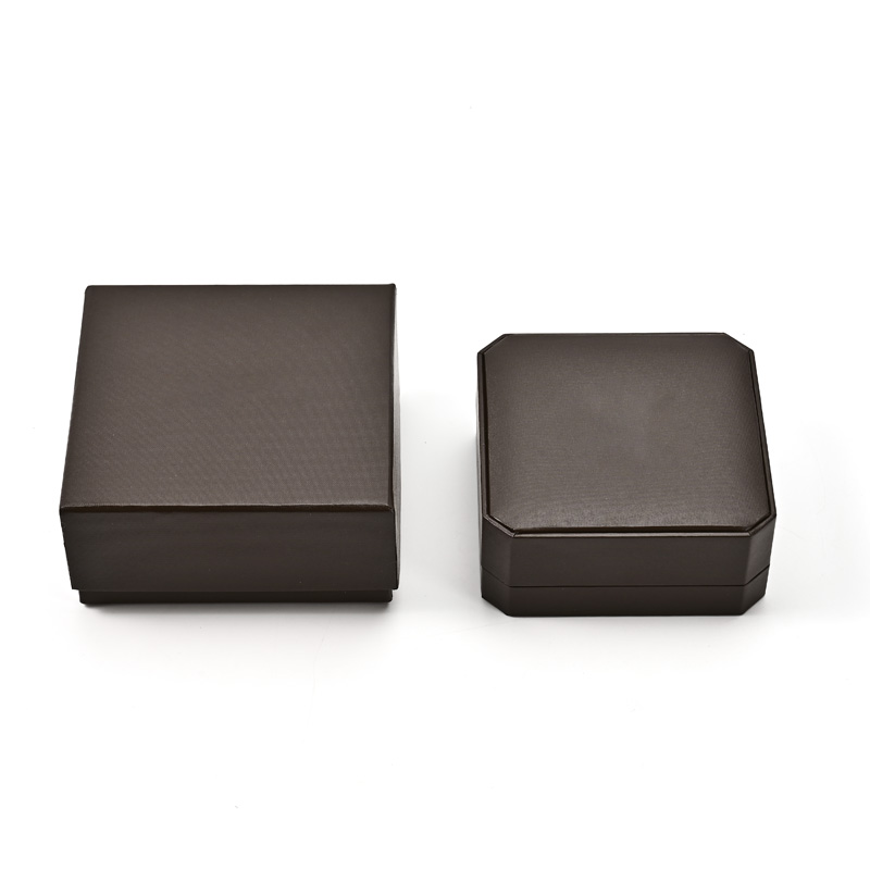 FANXI Custom Brown Leatherette Paper Suede Jewelry Box