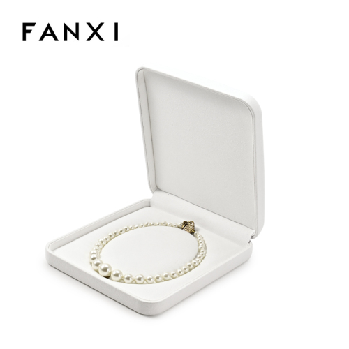 FANXI Custom White Microfiber Jewelry Box