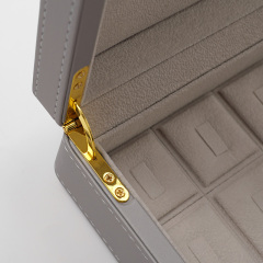 FANXI Custom Grey Velvet PU Leather Jewelry Case
