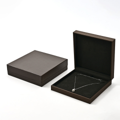 FANXI Custom Brown Microfiber PU Leather Jewelry Box