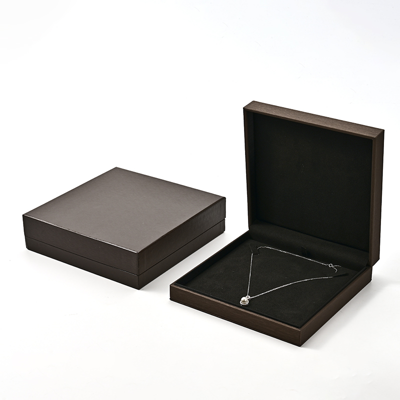 FANXI Custom Brown Microfiber PU Leather Jewelry Box