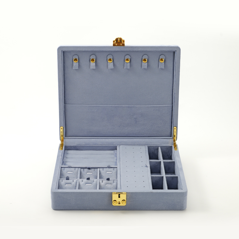 FANXI Custom Blue Suede Jewelry Case