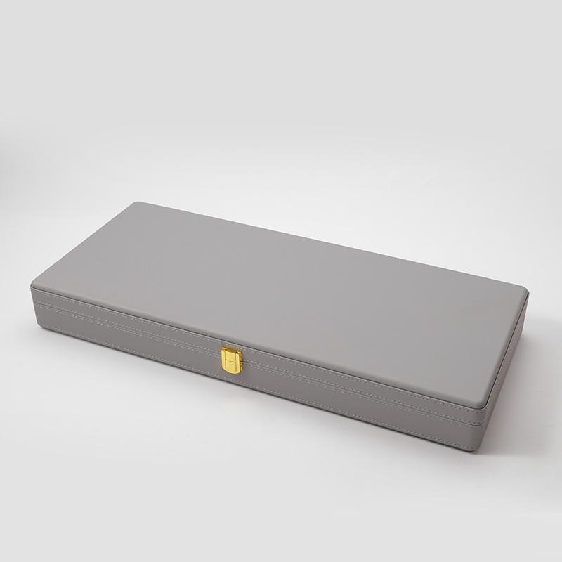 FANXI Custom Grey Velvet PU Leather Jewelry Case