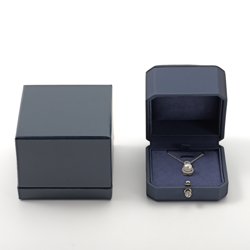 FANXI Custom Blue PU Leather Microfiber Pendant Box