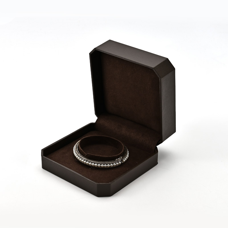 FANXI Custom Brown Leatherette Paper Suede Jewelry Box