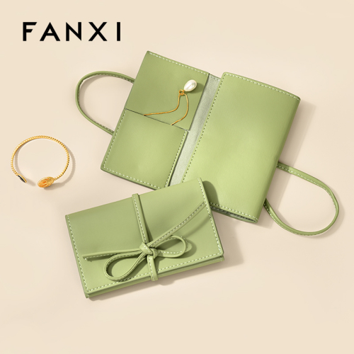 FANXI Luxury Polychrome PU leather Microfiber Jewelry Bag