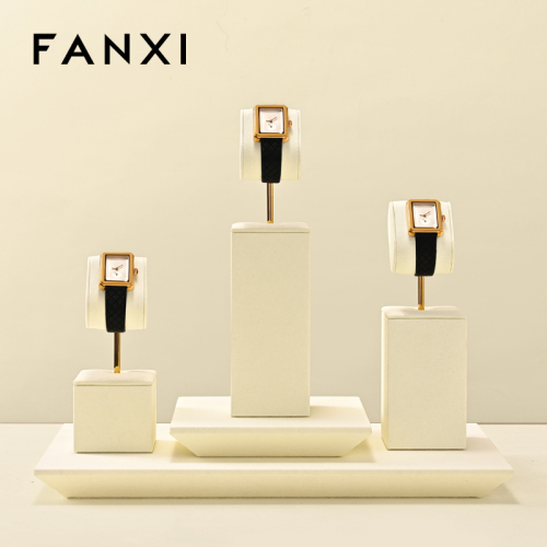 FANXI Fashion Polychrome Microfiber Metal Watch Display