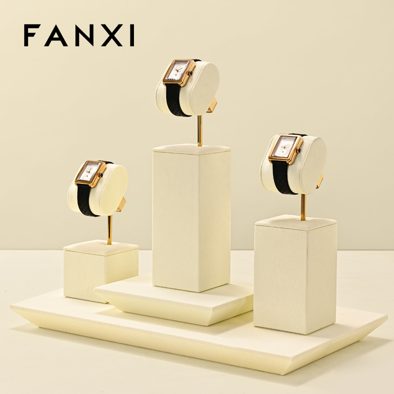 FANXI Fashion Polychrome Microfiber Metal Watch Display