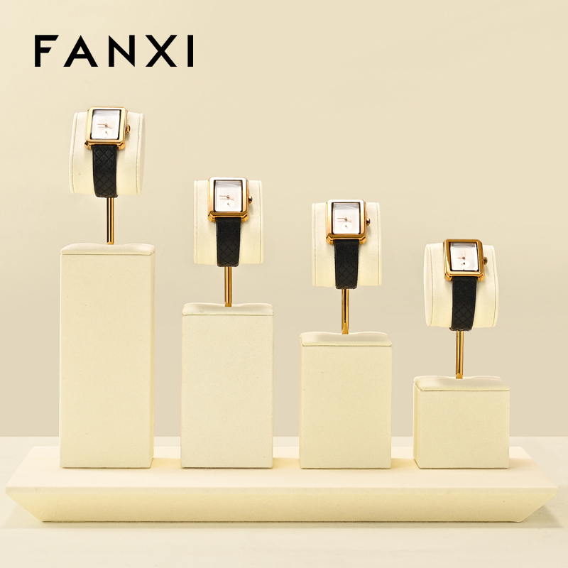 FANXI Fashion Polychrome Microfiber Metal Watch Display