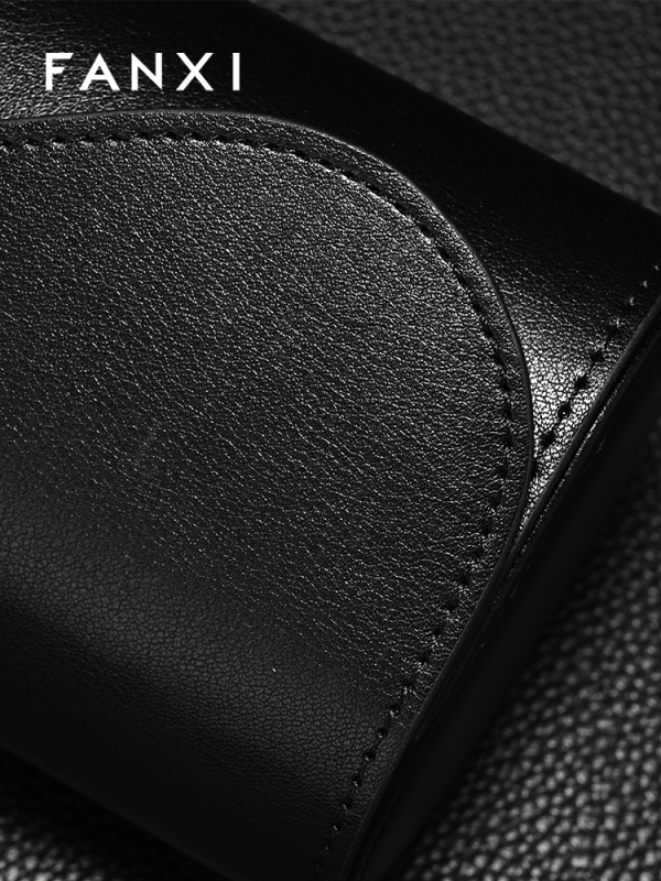 FANXI Luxury Black PU leather Imitation Suede Watch Bag