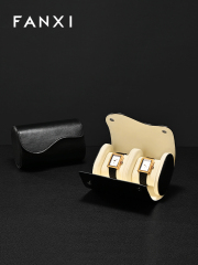 FANXI Luxury Black PU leather Imitation Suede Watch Bag