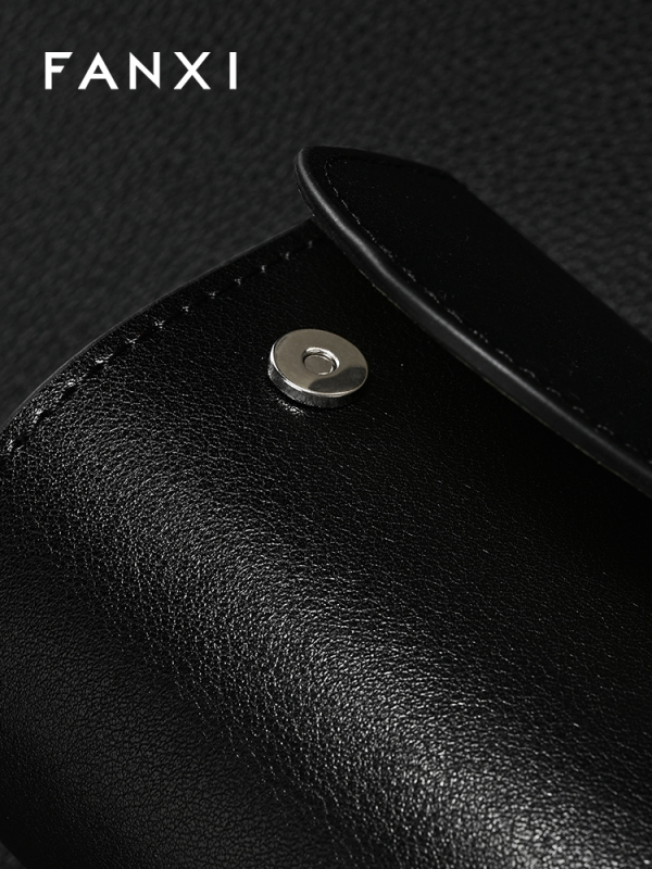 FANXI Luxury Black PU leather Imitation Suede Watch Bag