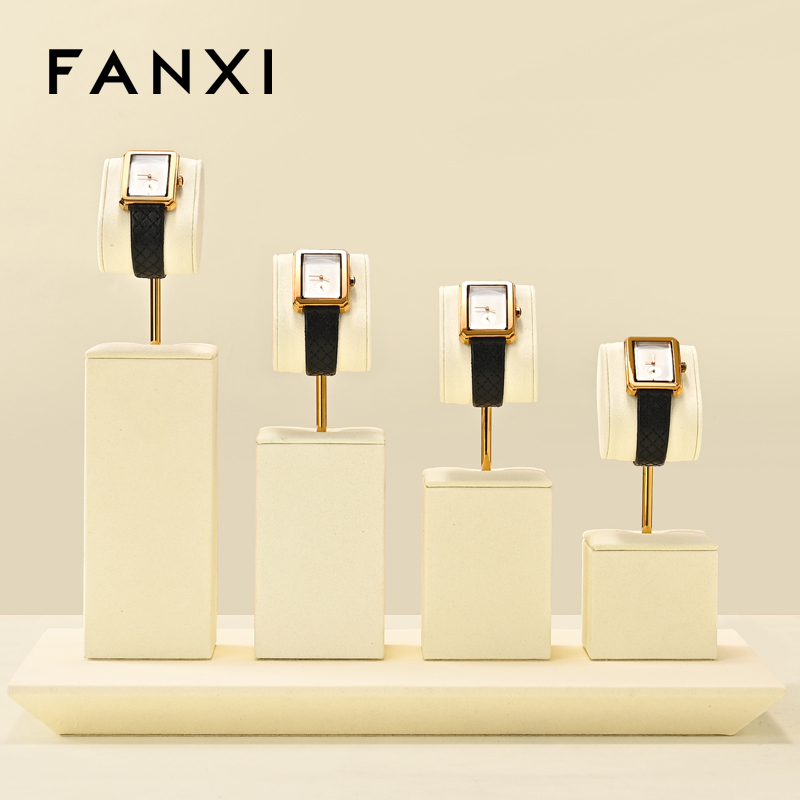 FANXI Fashion Polychrome Microfiber Metal Watch Display