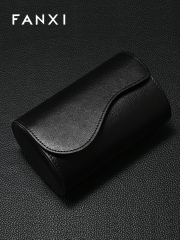 FANXI Luxury Black PU leather Imitation Suede Watch Bag