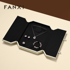 FANXI Luxury Polychrome PU Leather Velvet Jewelry Box
