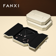 FANXI Luxury Polychrome PU Leather Velvet Jewelry Box