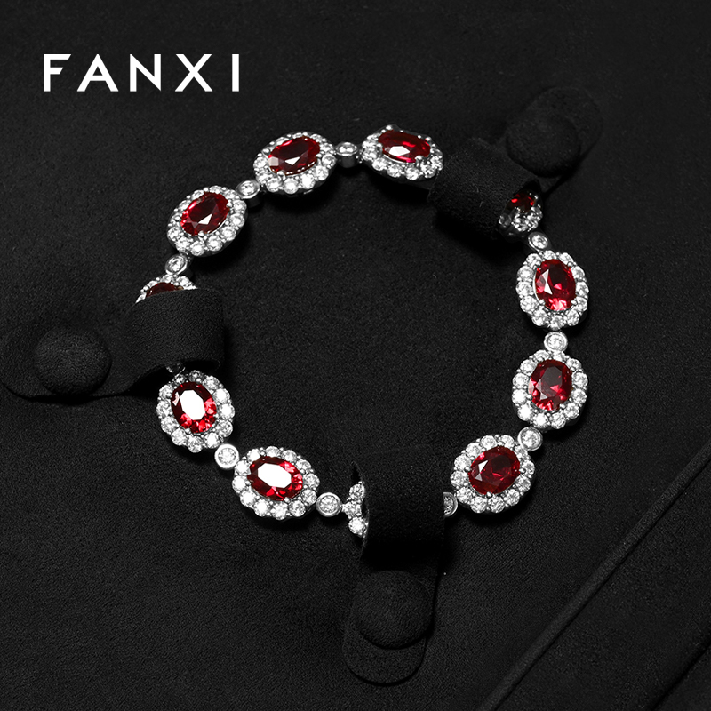 FANXI Luxury Polychrome PU Leather Velvet Jewelry Box