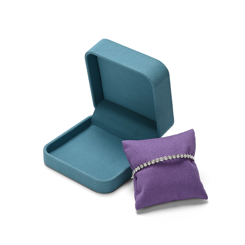 FANXI Custom Blue Microfiber Ear Studs Bracelet Box