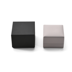FANXI Custom Black PU Leather Microfiber Ear Nail Box