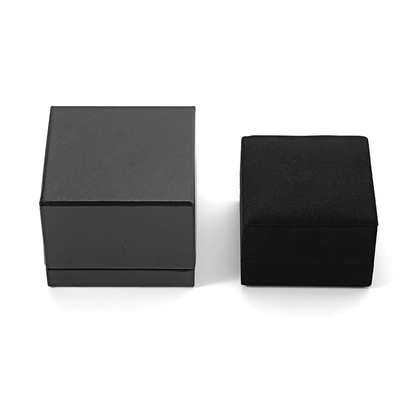 FANXI Custom Black PU Leather Microfiber Ring Box