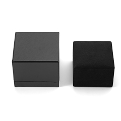 FANXI Custom Black PU Leather Microfiber Ring Box