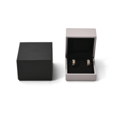 FANXI Custom Black PU Leather Microfiber Ear Nail Box