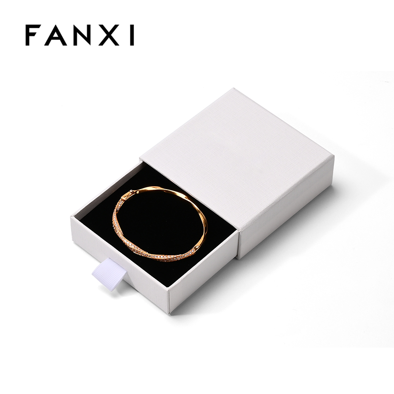 FANXI Custom White Vlevet Paper Earring Box