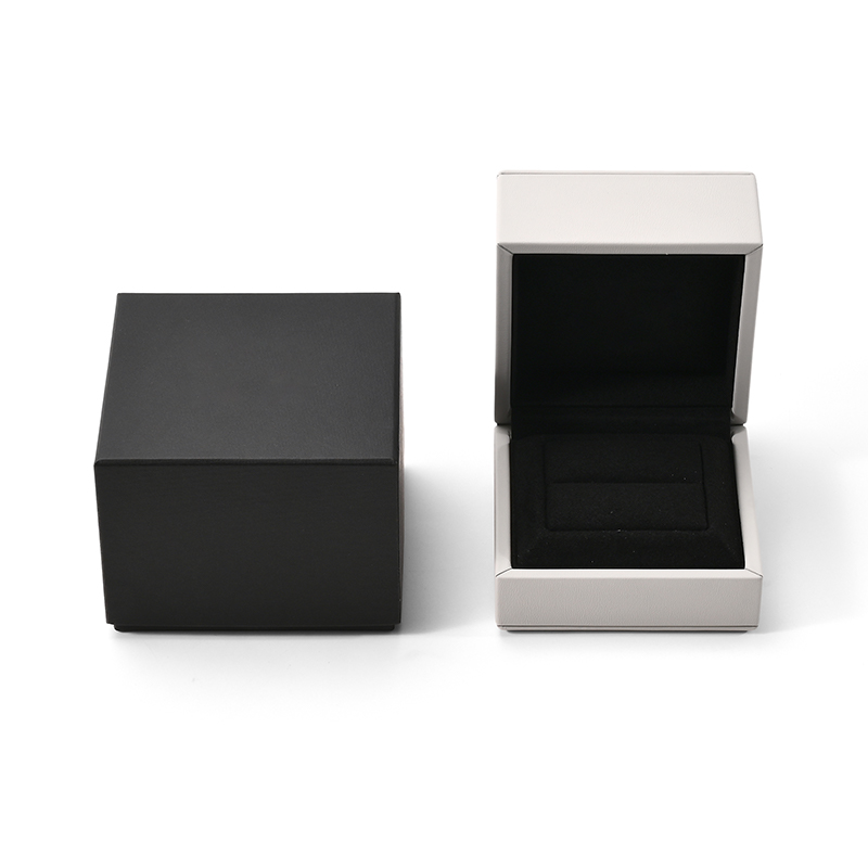 FANXI Custom White PU Leather Microfiber Ring Box