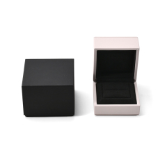 FANXI Custom Black Pink PU Leather Microfiber Ring Box