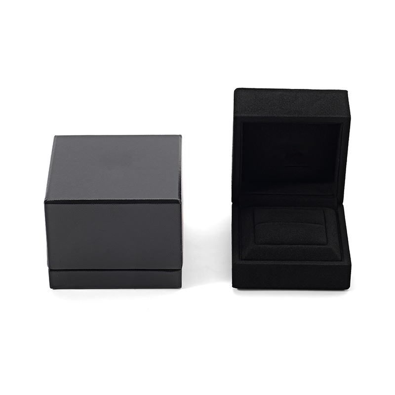 FANXI Custom Black PU Leather Microfiber Ring Box