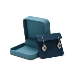 FANXI Custom Blue Microfiber Ear Studs Bracelet Box