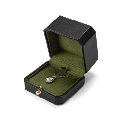 FANXI Custom Green PU Leather Faux Suede Locket Box