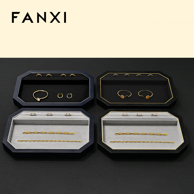 FANXI Fashion Polychrome PU leather Jewelry Display Set