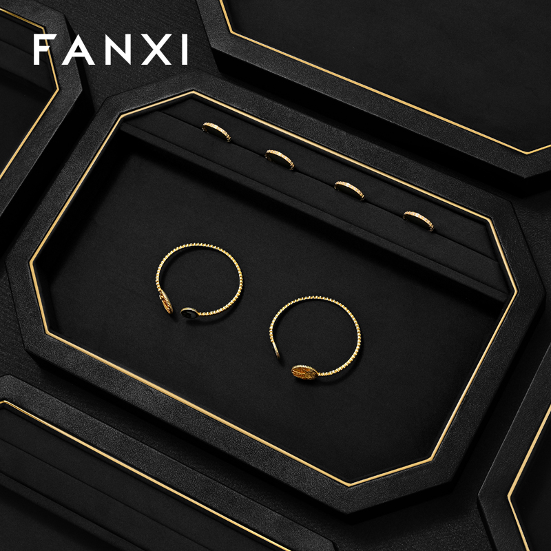 FANXI Fashion Polychrome PU leather Jewelry Display Set