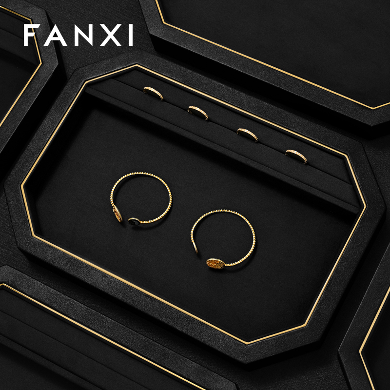 FANXI Fashion Polychrome PU leather Jewelry Display Set