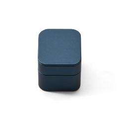 FANXI Custom Blue PU Leather Velvet Ring Box