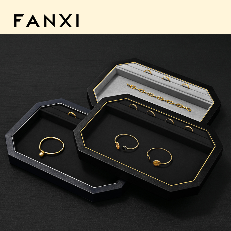 FANXI Fashion Polychrome PU leather Jewelry Display Set