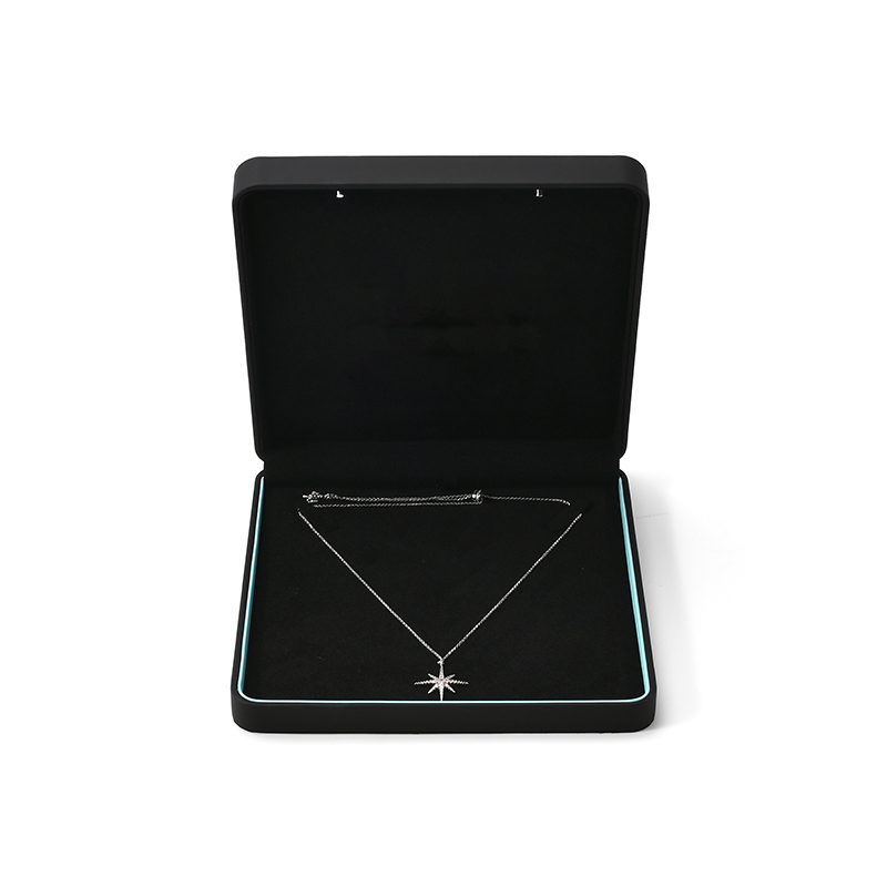 FANXI Custom Black PU Leather Microfiber Necklace Box