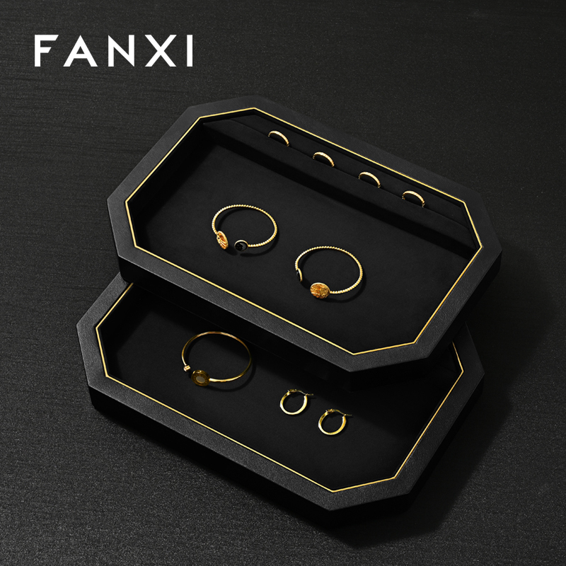 FANXI Fashion Polychrome PU leather Jewelry Display Set