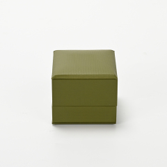 FANXI Custom Green Leatherette Paper Microfiber Ring Box