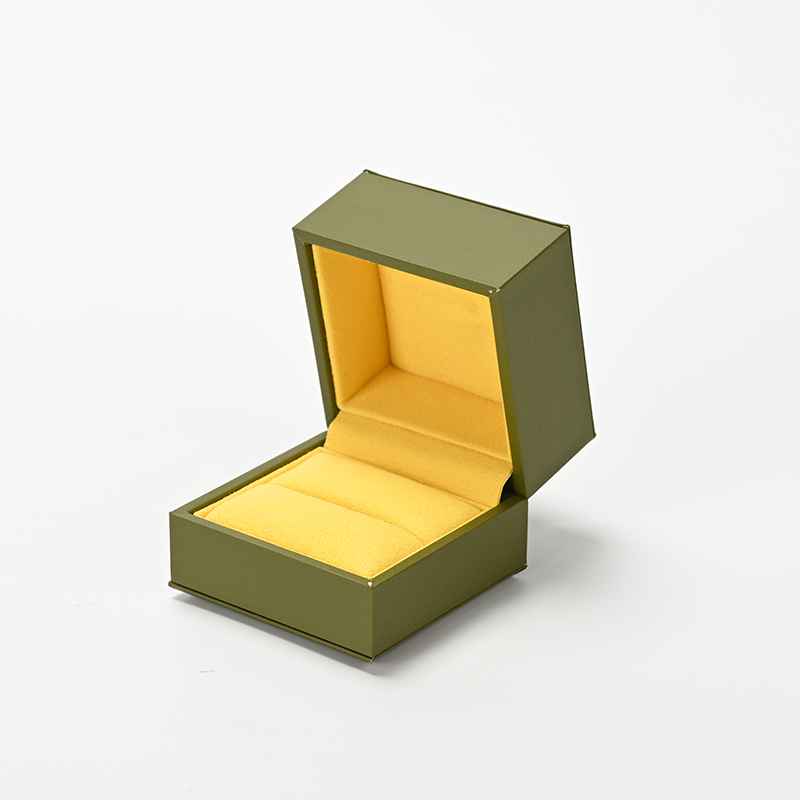 FANXI Custom Green Leatherette Paper Microfiber Ring Box