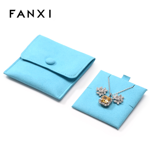 FANXI Custom Blue Microfiber Jewelry Bag