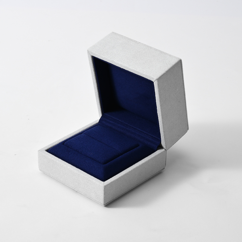 FANXI Custom Blue PU Leather Microfiber Ring Box