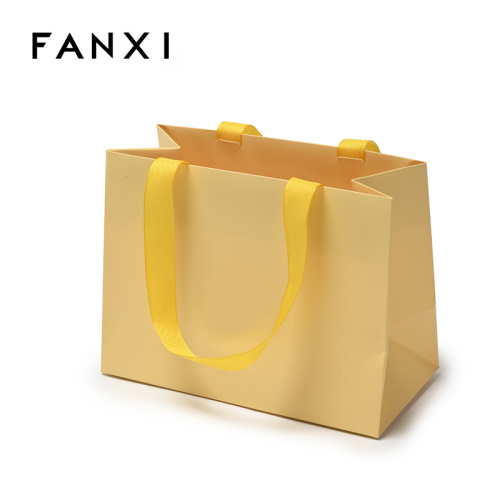 FANXI Custom Yellow Paper Jewelry Bag