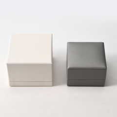 FANXI Custom Gray PU Leather Velvet Ring Box