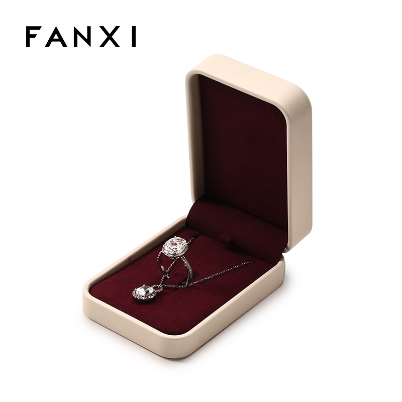 FANXI Custom Red PU Leather Microfiber Jewelry Box